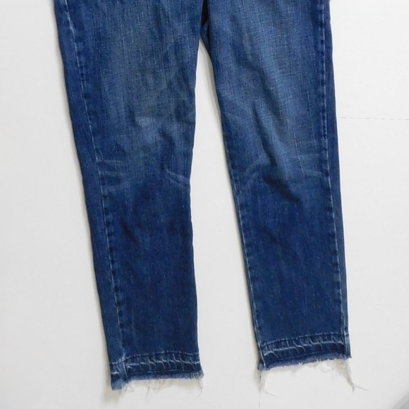 CURRENT/ELLIOTT Basic Jailbird Denim Jumpsuit Coveralls Raw Hems Pockets 0 XS - Picture 5 of 16